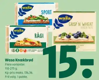 Coop 365 Wasa Knækbrød tilbud