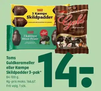 Coop 365 Toms Guldkarameller eller Kæmpe Skildpadder 3-pak* tilbud