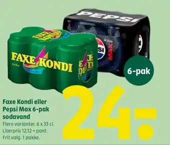 Coop 365 Faxe Kondi eller Pepsi Max 6-pak sodavand tilbud