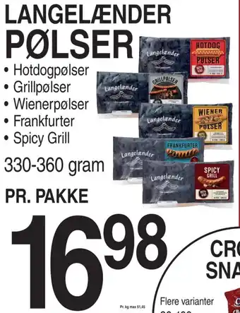 ABC Lavpris LANGELÆNDER PØLSER tilbud