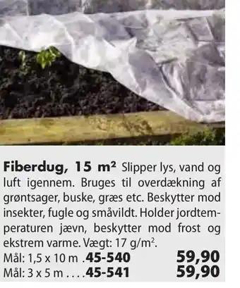 Fiberdug, 15 m2