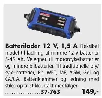 Biltema Batterilader 12 V, 1,5 A tilbud