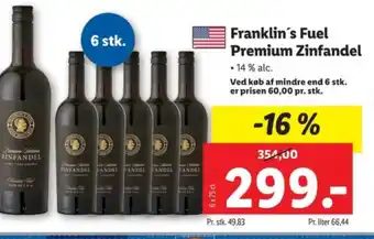Lidl Franklin's Fuel Premium Zinfandel tilbud