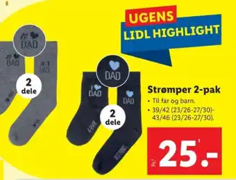 Lidl Strømper 2-pak tilbud