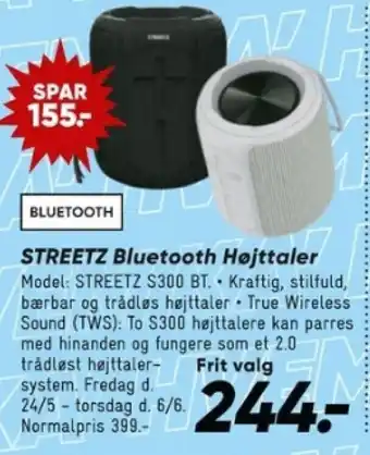 Bilka STREETZ Bluetooth Højttaler tilbud