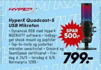 Bilka HyperX Quadcast-S USB Mikrofon tilbud