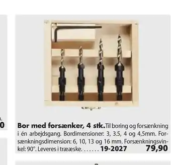 Biltema Bor med forsænker, 4 stk tilbud