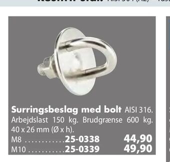 Surringsbeslag med bolt