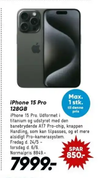 Bilka iPhone 15 Pro 128 GB tilbud