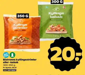 Netto Bistronne kyllingestrimler eller -kebab tilbud