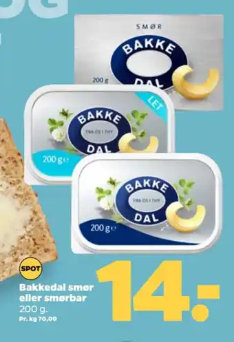 Bakkedal smør eller smørbar