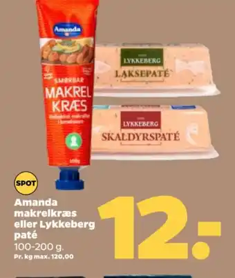 Netto Amanda makrelkræs eller Lykkeberg paté tilbud