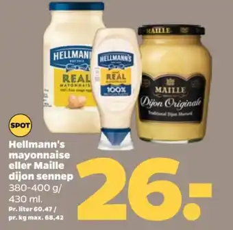 Netto Hellmann's mayonnaise eller Maille dijon sennep tilbud