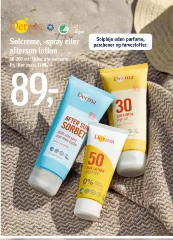 Føtex Solcreme, -spray eller aftersun lotion tilbud
