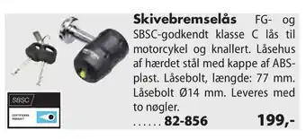 Skivebremselås