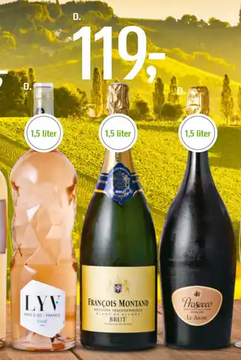 Le Arche Prosecco, Lyv rosé eller Francois Montand Brut