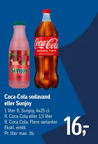 Føtex Coca-Cola sodavand eller Sunjoy tilbud