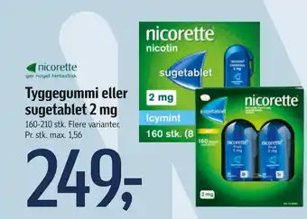 Tyggegummi eller sugetablet 2 mg
