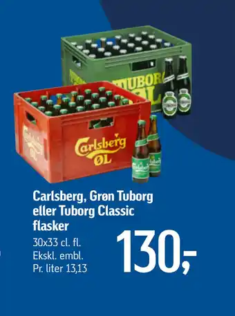 Føtex Carlsberg, Grøn Tuborg eller Tuborg Classic flasker tilbud