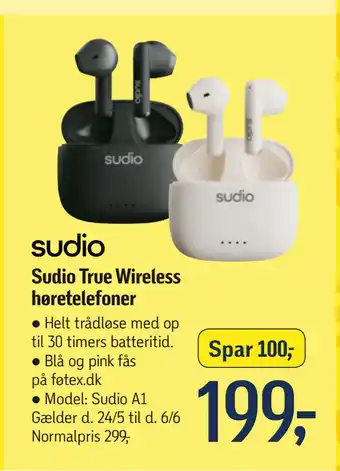Føtex Sudio True Wireless høretelefoner tilbud