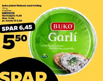 Netto Buko pisket flødeost med hvidløg tilbud