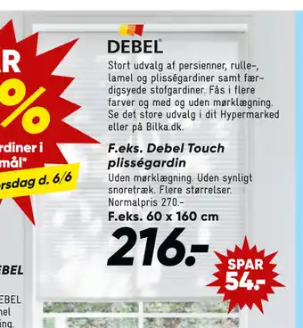 Bilka Debel Touch plisségardin tilbud