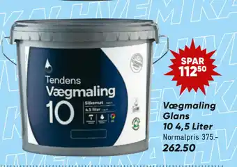 Bilka Vægmaling Glans 10 4,5 Liter tilbud