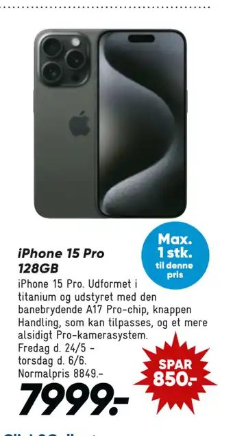 Bilka iPhone 15 Pro 128GB tilbud