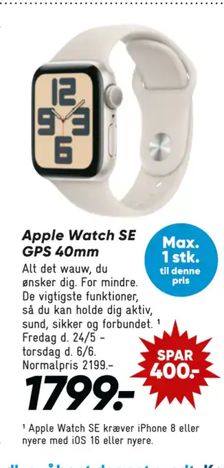 Bilka Apple Watch SE GPS 40mm tilbud