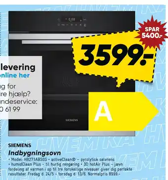 Bilka Indbygningsovn tilbud