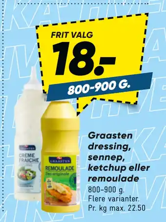 Bilka Graasten dressing, sennep, ketchup eller remoulade tilbud