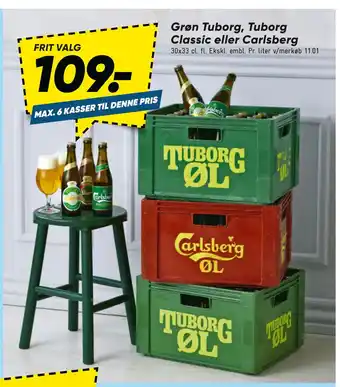 Bilka Grøn Tuborg, Tuborg Classic eller Carlsberg tilbud