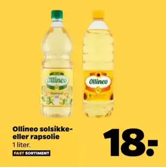 Netto Ollineo solsikke- eller rapsolie tilbud
