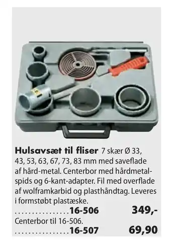 Hulsavsæt til fliser