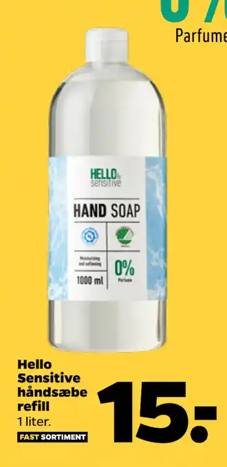 Netto Hello Sensitive håndsæbe refill tilbud