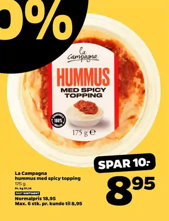 Netto La Campagna hummus med spicy topping tilbud
