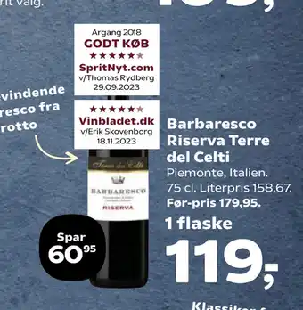 SuperBrugsen Barbaresco Riserva Terre del Celti tilbud