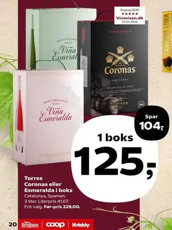 SuperBrugsen Torres Coronas eller Esmeralda i boks tilbud