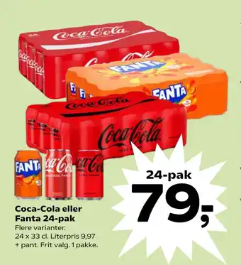 SuperBrugsen Coca-Cola eller Fanta 24-pak tilbud