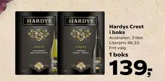 Kvickly Hardys Crest i boks tilbud