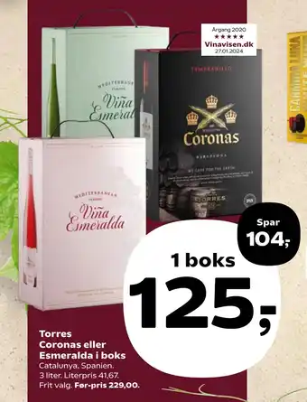Kvickly Torres Coronas eller Esmeralda i boks tilbud
