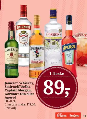Dagli'Brugsen Jameson Whiskey, Smirnoff Vodka, Captain Morgan tilbud