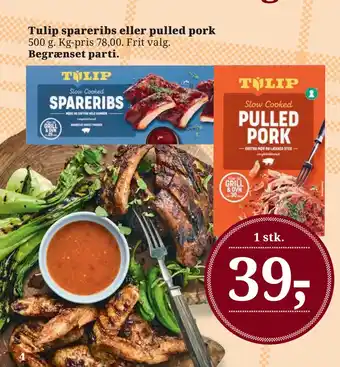 Dagli'Brugsen Tulip spareribs eller pulled pork tilbud