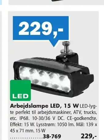 Biltema Arbejdslampe LED, 15 W tilbud