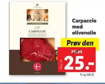 Lidl Carpaccio med olivenolie tilbud