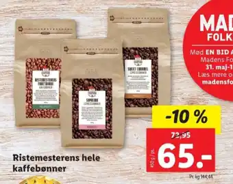 Lidl Ristemesterens hele kaffebønner tilbud
