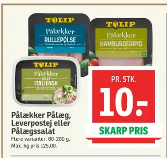 SPAR Pålækker Pålæg, Leverpostej eller Pålægssalat tilbud