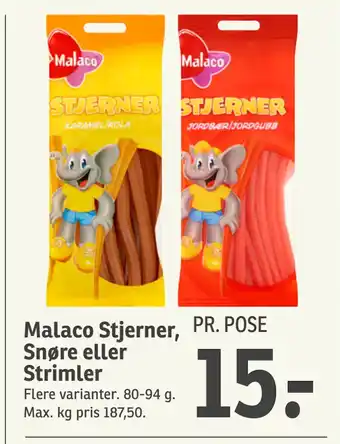 SPAR Malaco Stjerner, Snøre eller Strimler tilbud