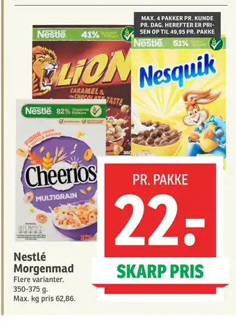 SPAR Nestlé Morgenmad tilbud