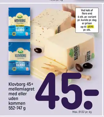 REMA 1000 Klovborg 45+ mellemlagret med eller uden kommen tilbud